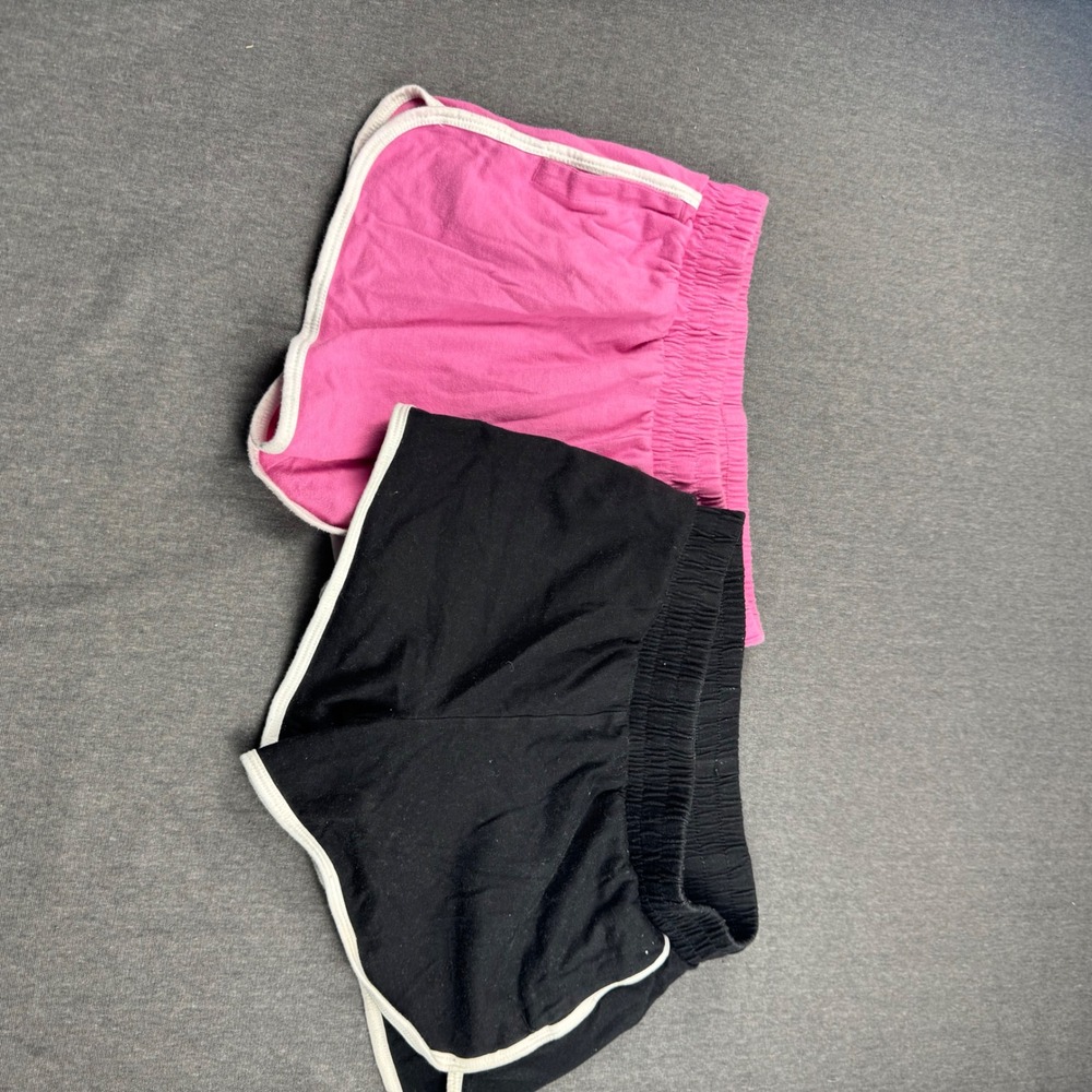Wonder Nation Girls Dolphin‎ Shorts 2 Pack Pink Black Size L 10-12 Athletic Knit